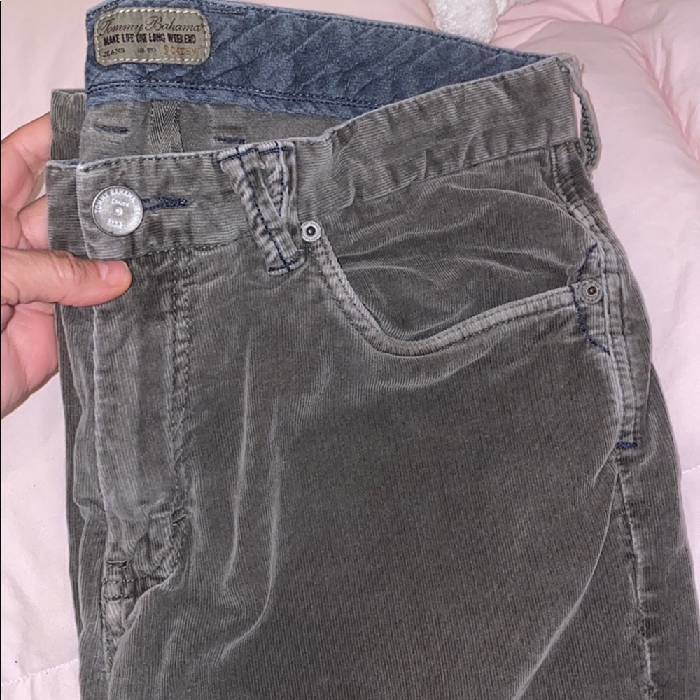 Tommy Bahamas corduroy pants olive greenish 33/32